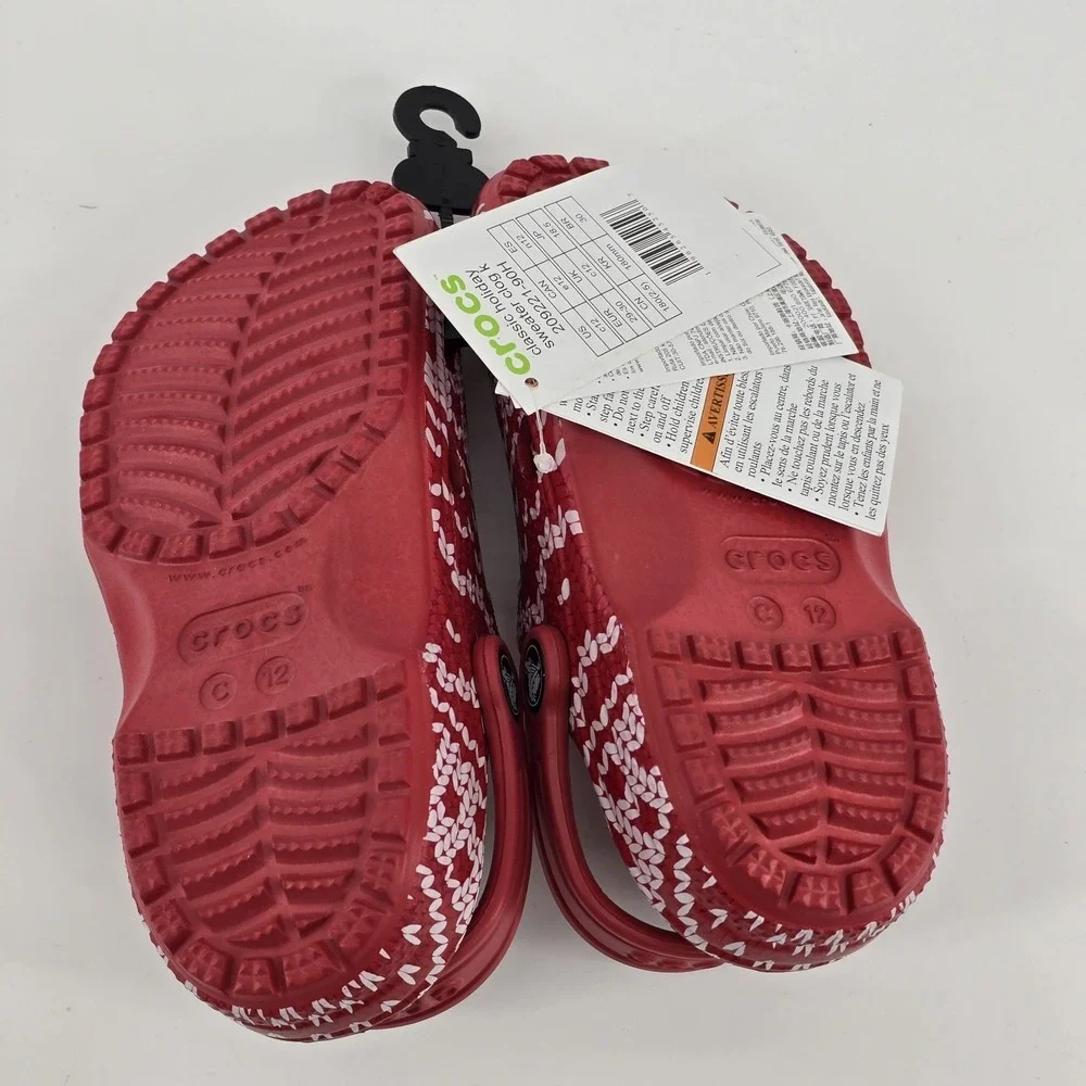 Crocs‎ Classic Clog - Seasonal Graphic 209221-90H Size C12 Holiday Sweater